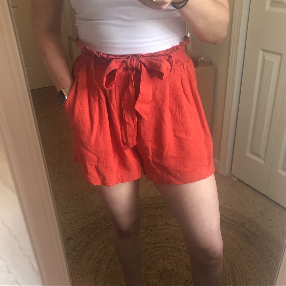 Coral Paperbag Shorts